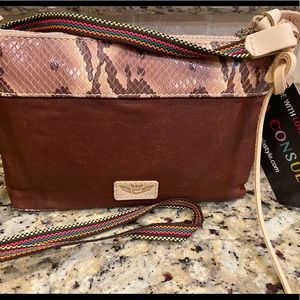 Consuela Aurora brown canvas midtown crossbody